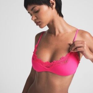 Skims Fits Everybody Lace Scoop Bralette Medium Pink